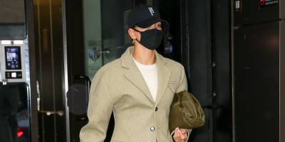 Hailey Bieber Elevates the Rainy Day Uniform in a Bottega Veneta Overcoat and Leather Pants - www.harpersbazaar.com - Italy