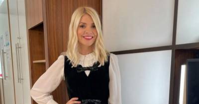 Holly Willoughby flaunts toned legs in mini black dress on This Morning - copy her look from £22.50 - www.ok.co.uk