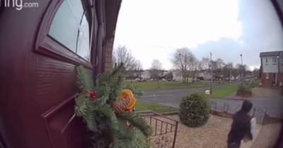 'Scumbag' thief who stole Christmas present from doorstep of Scots home caught on camera - www.dailyrecord.co.uk - Scotland