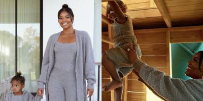 Gabrielle Union Twins with Her Two-Year-Old Daughter, Kaavia James Union Wade - www.harpersbazaar.com