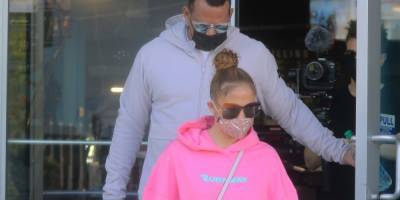 J.Lo Sports a Hot-Pink Sweat Suit Before Jet-Setting Back to L.A. with A-Rod - www.harpersbazaar.com - Miami