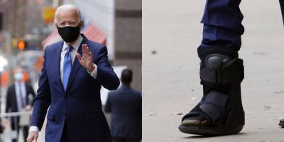 Joe Biden Wears Walking Boot After Suffering Fracture in Foot - www.justjared.com