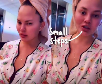 Chrissy Teigen Showers For First Time In Two Months Since Pregnancy Loss - perezhilton.com