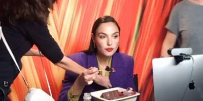 Gal Gadot Eats Chocolate Cake While Doing 'Wonder Woman 1984' Virtual Press Junket - www.justjared.com