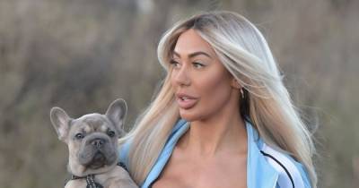 Chloe Ferry braves the cold as she puts on busty display in tiny bra for dog walk - www.ok.co.uk - France - city Newcastle