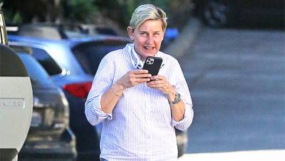 Ellen DeGeneres Wears Mask Hanging Off Her Face Just 9 Days After Revealing Positive COVID-19 Test - hollywoodlife.com