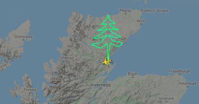 Pilot 'draws' Christmas tree over Scottish Highlands in festive flight - www.dailyrecord.co.uk - Scotland - county Highlands - Choir