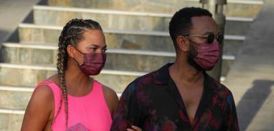 Chrissy Teigen Goes Pretty in Pink While Shopping with John Legend in St. Barths - www.justjared.com