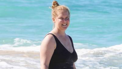Amy Schumer Rocks Black Swimsuit In St Bart’s On Vacation With Baby Gene, 1, Husband Chris Fischer - hollywoodlife.com