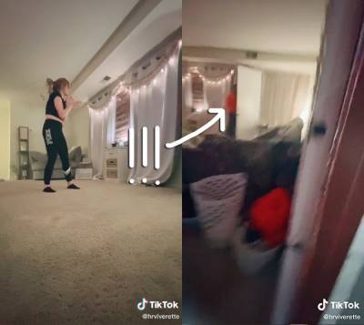 TikToker Captures Scary Moment When Intruder Breaks Into Her Apartment (VIDEO) - perezhilton.com