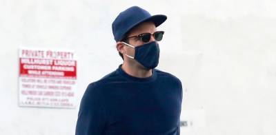 Zachary Quinto Keeps Things Cool in Blue While Picking Up Breakfast - www.justjared.com - USA - county Story