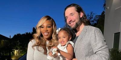Serena Williams, Alexis Ohanian, and Daughter Olympia Pose for a Sweet Family Portrait - www.harpersbazaar.com