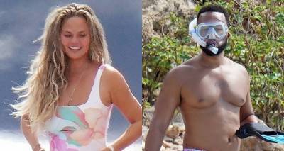 Chrissy Teigen & John Legend Rock Colorful Bathing Suits During Day Out at Sea! - www.justjared.com