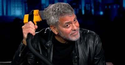 George Clooney Proves He’s the Flowbee King, Showing Jimmy Kimmel How to Use it On Live TV - www.usmagazine.com