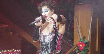 Blue's Duncan James is unrecognisable as he performs in stockings, leather pants and high heels - www.ok.co.uk