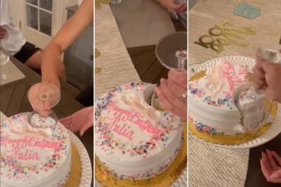 This TikTok hack for cutting a cake with a wine glass is pure genius - nypost.com