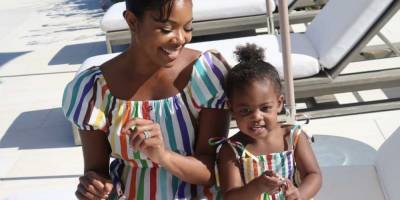 Gabrielle Union and Daughter Kaavia Adorably Twin in Striped Dresses - www.marieclaire.com