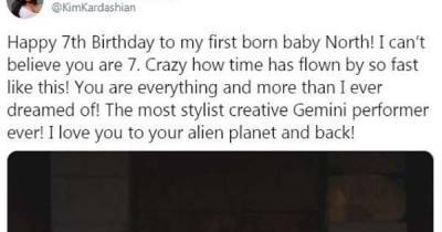 Kim Kardashian calls her daughter North West 'the most stylish creative Gemini performer ever' in sweet posts celebrating her 7th birthday - www.msn.com