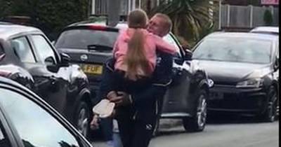 Touching moment a nine-year-old hugs her grandparents for the first time in 81 days due to lockdown - www.manchestereveningnews.co.uk - Britain