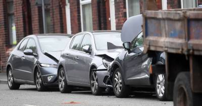 Driver, 23, suffers 'potentially life-changing' injuries after VW Golf smashes into building and cars - www.manchestereveningnews.co.uk - county Oldham