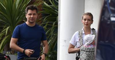 Rachel Riley and husband Pasha Kovalev share passionate kiss as they take baby Maven out for stroll - www.ok.co.uk