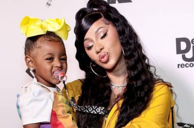 Cardi B Dresses Kulture in Adorable Rainbow Outfit For Teyana Taylor's 'The Album' Listening Party - www.billboard.com