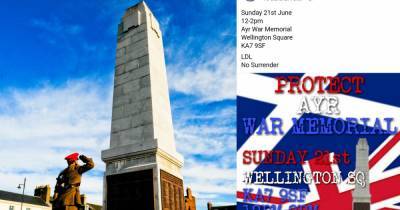 Loyalists vow to 'protect' Ayr war memorial in weekend rally - dailyrecord.co.uk - city Wellington