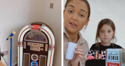 Inside Jacqueline Jossa's kids' amazing playroom that looks like a 1950s diner with jukebox and toy kitchen - www.ok.co.uk