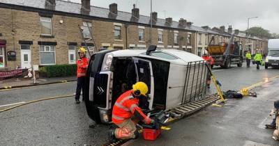 Van overturns on main road in Bolton after crash - www.manchestereveningnews.co.uk - Manchester - Taylor