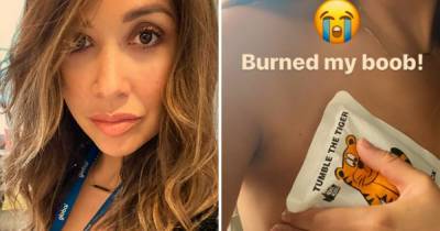 Myleene Klass accidentally burns her boob with hair straightener as she treats nasty injury with ice pack - www.ok.co.uk