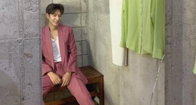 The King: Eternal Monarch star Lee Min Ho rocks a salmon suit as he goofs around during a photoshoot - www.pinkvilla.com