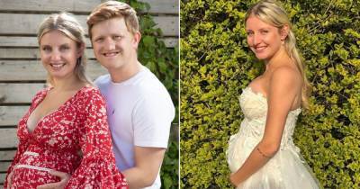 Sam Aston's pregnant wife Briony shows off blossoming baby bump in wedding dress - www.ok.co.uk