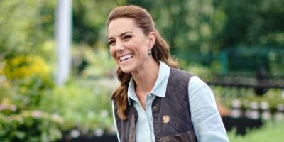 Kate Middleton Dresses Casually in Skinny Jeans, Vest, and Sneakers for First In-Person Event Since Quarantine - www.elle.com - Britain - Centre - county Garden - county Norfolk
