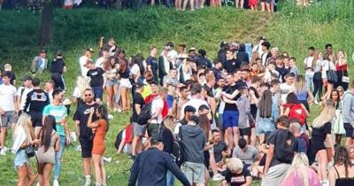 Watch as hundreds of 'selfish idiots' ignore lockdown rules to party in Kelvingrove Park - www.dailyrecord.co.uk - Scotland