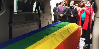 Kirvan Fortuin buried with a rainbow flag - www.mambaonline.com