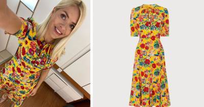 Holly Willoughby looks summer ready in yellow floral tea dress on This Morning — and it's on sale - www.ok.co.uk