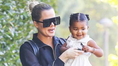 Khloe Kardashian Adorable True Thompson, 2, Twin In Matching White Outfits in Pampers Pic - hollywoodlife.com