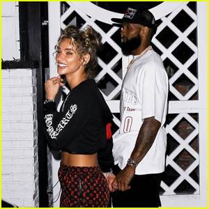 Odell Beckham Jr. Packs on the PDA With Girlfriend Lauren Wood in West Hollywood - www.justjared.com - county Wood