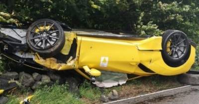 'An expensive trip': Ferrari supercar left mangled after overturning on the Woodhead Pass - www.manchestereveningnews.co.uk