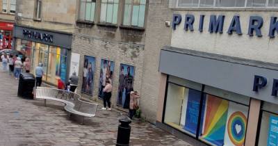 Primark shoppers queued round the side of Hamilton store as it opens after lockdown - www.dailyrecord.co.uk - Scotland