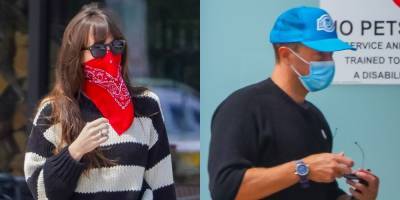 Dakota Johnson & Chris Martin Wear Their Face Coverings to Shop for Groceries - www.justjared.com - Malibu