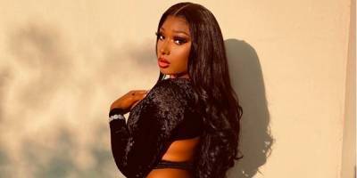 Megan Thee Stallion Stunned in Cut-Out Black Velvet at the BET Awards - www.marieclaire.com - Las Vegas - county Hood