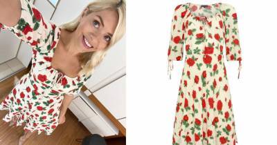 Holly Willoughby stuns in rose printed dress on This Morning from designer she has never worn before - www.ok.co.uk