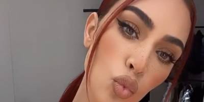 Kim Kardashian Dyed Her Hair Bright Red and Looks Completely Different - www.marieclaire.com