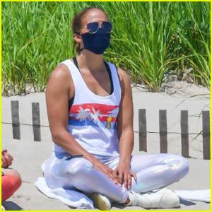 Jennifer Lopez Meditates at the Beach in The Hamptons - www.justjared.com - New York - county Hampton