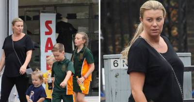 Pregnant Billi Mucklow shows off blossoming baby bump as she steps out with her and fiancé Andy Carroll's children - www.ok.co.uk