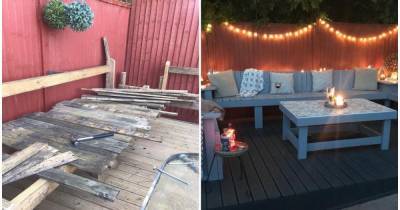 Couple create cosy garden hangout for £200 by upcycling old bits of wood - www.manchestereveningnews.co.uk