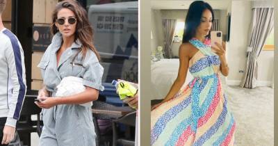 Michelle Keegan stuns in blue and white striped boilersuit – get the look from £18 - www.ok.co.uk