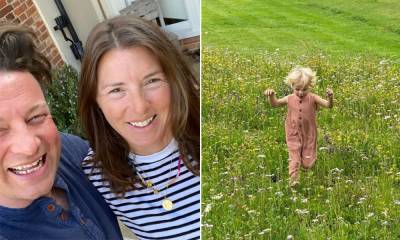 Jools Oliver posts the dreamiest photo of River running in the fields - hellomagazine.com