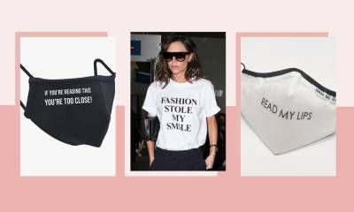 Love Victoria Beckham's slogan T-shirts? We bet she'd approve of these sassy face masks - hellomagazine.com - county Love